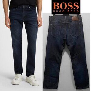 BOSS Maine Men's Dark Blue Jeans Regular Fit Size 35/31